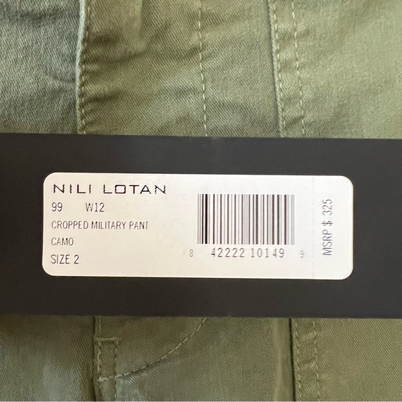 NWT nili lotan cropped military pant camo green size 2 - Picture 8 of 10
